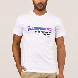 Camiseta Ser Transformado Texto Azul Roxo-Camisa