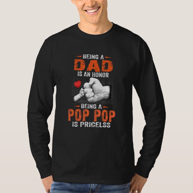Camiseta Ser Um Pai É Honra Ser Pop Pop Não Tem Preço (Frente)