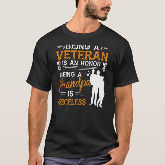 Camiseta ser um veterano é uma honra ser um papa é caro (Frente)
