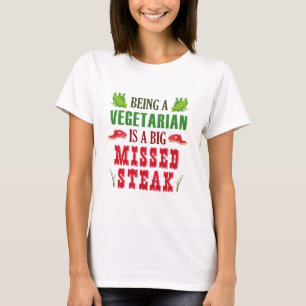 Camiseta Ser Vegetariano É Um Grande Bife Perdido