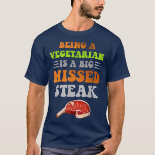 Camiseta Ser Vegetariano É Uma Grande Missa Engraçada De Bi