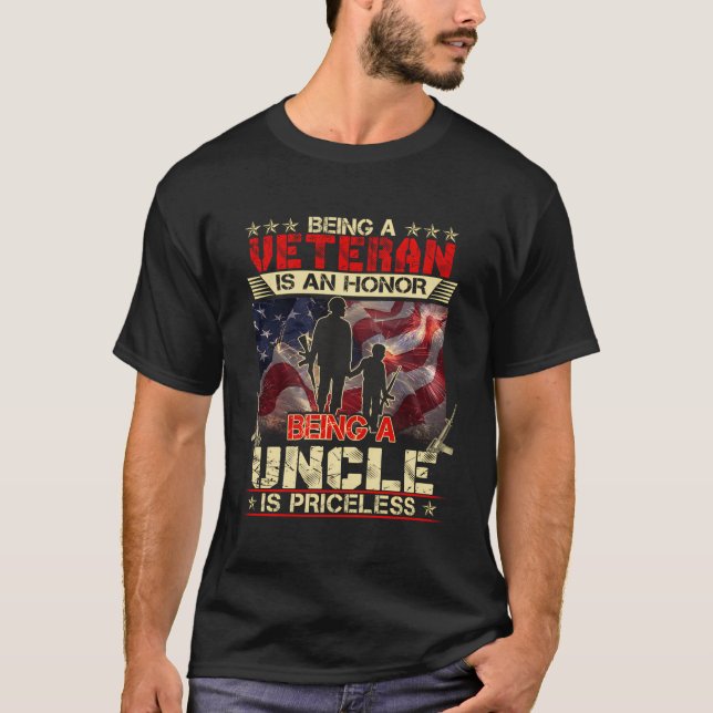 Camiseta Ser Veterano É Uma Honra Ser Tio-Veterano (Frente)