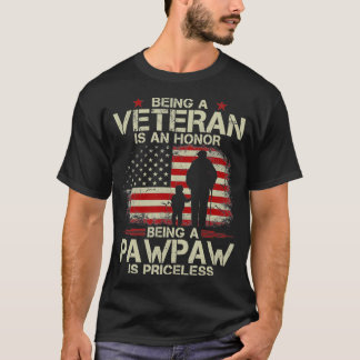Camiseta Ser Veterano É Uma Honra Ser Um Pawpaw É
