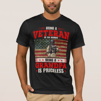 Camiseta Ser Veterano É Uma Honra Ser Vovô É Primo