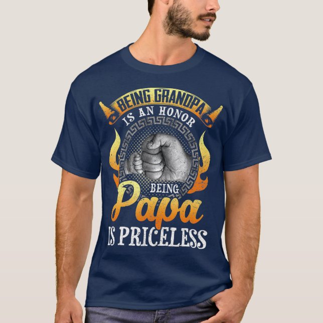 Camiseta Ser vovô é uma honra ser papai é (Frente)