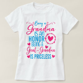 Camiseta Ser Vovó É Uma Honra Ser Vovó Excelente