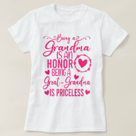 Camiseta Ser Vovó É Uma Honra Ser Vovó Excelente