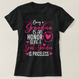 Camiseta Ser Vovó É Uma Honra Ser Vovó Excelente