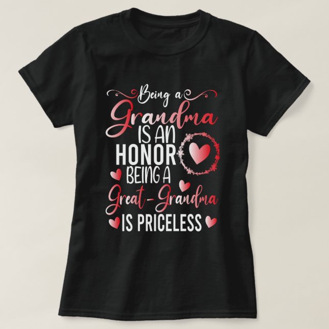 Camiseta Ser Vovó É Uma Honra Ser Vovó Excelente (Frente do Design)