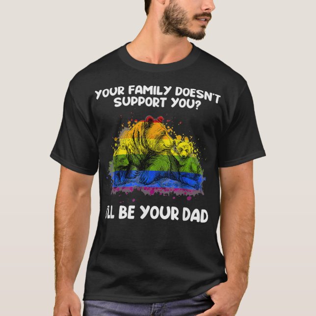 Camiseta Será seu Pai orgulhoso LGBTQ do Orgulho do Pai (Frente)