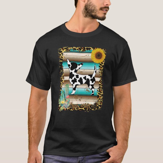 Camiseta Serape Chihuahua Boho Estilo Sudoeste Cão (Frente)