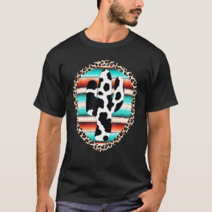 Camiseta Serape Engraçado Vaca Estampa Cacto Leopardo Estam