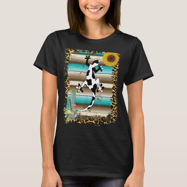 Camiseta Serape Lizard Boho Estilo Sudoeste Répteis 1 (Frente)