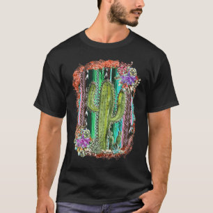 Camiseta Serape Mexicano Cacto Suculentas Rodeio Cowgi Texa