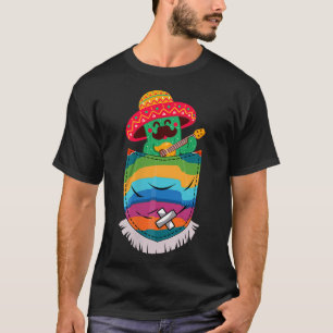 Camiseta Serape Pocket Pinata Meican cactus guitar Fiesta C