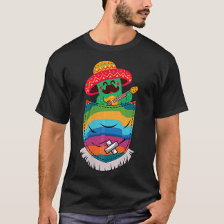 Camiseta Serape Pocket Pinata Meican cactus guitar Fiesta C