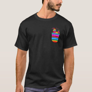 Camiseta Serape Pocket Pinata Mexicana Fiesta Não É Real