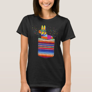 Camiseta Serape Pocket Pinata Mexicana Fiesta Não É Real
