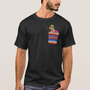 Camiseta Serape Pocket Pinata Mexicana Fiesta (não é um ver