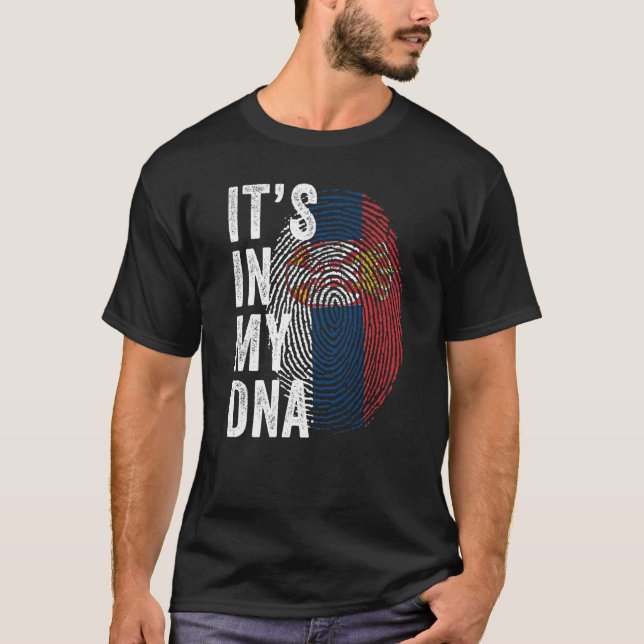 Camiseta Serbia It's In My DNA Cute Serb Fingerprint Serbia (Frente)