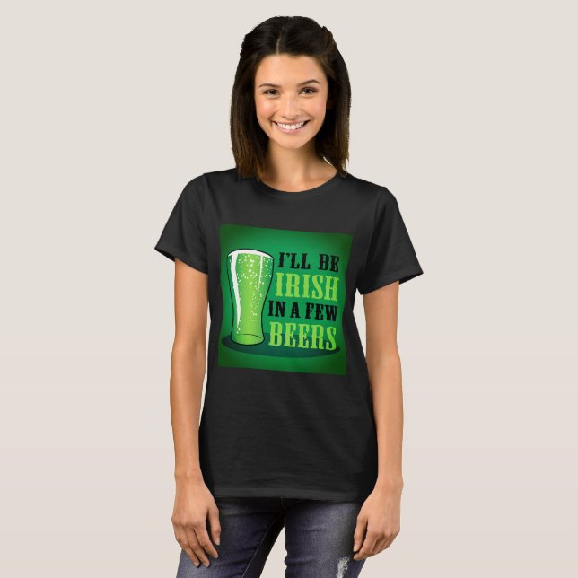 Camiseta Serei Irlandês Em Algumas Cerveja (Frente Completa)