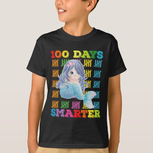 Camiseta Sereia 100 Dias Mais Inteligente 100º Dia da Escol (Frente)
