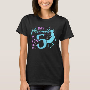 Camiseta Sereia Adulto para Festa 5 Crianças de Aniversário