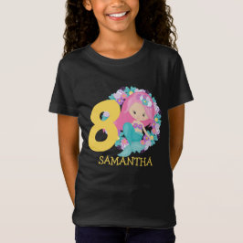 Camiseta Sereia amarela 8º aniversário T-Shirt