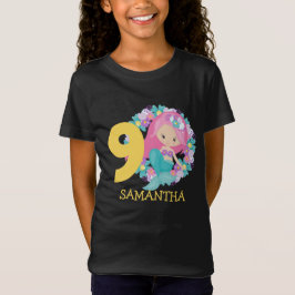 Camiseta Sereia amarela 9º aniversário T-Shirt