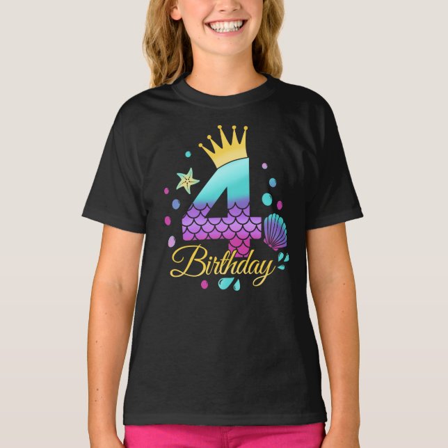 Camiseta Sereia Aniversário 4º Aniversário (Frente)
