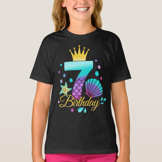 Camiseta Sereia Aniversário 7 (Frente)