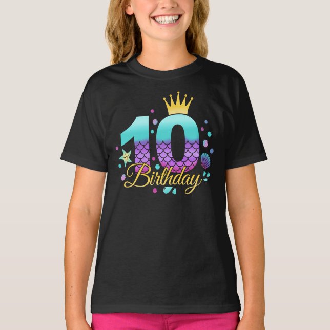 Camiseta Sereia Aniversário do 10º Aniversário (Frente)