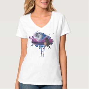 Camiseta Sereia ao luar arte manual