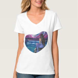 Camiseta Sereia ao luar arte manual