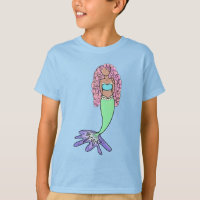 sereia arco-íris rosa azul roxo verde preto encara