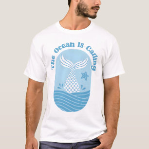 Camiseta Sereia Ave O Oceano Está Chamando Cotação