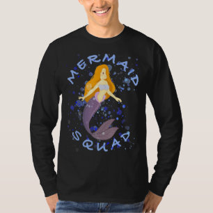 Camiseta Sereia Birthday Squad Party Girls Boys Irmão Si