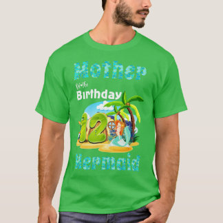 Camiseta Sereia Bonita Mãe Do Aniversário Da 12