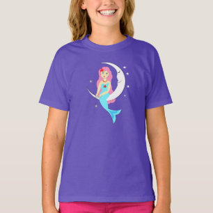 Camiseta Sereia bonito Na Lua