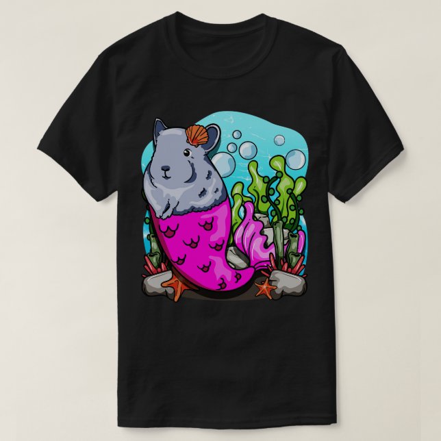 Camiseta Sereia Chinchilla Cute (Frente do Design)