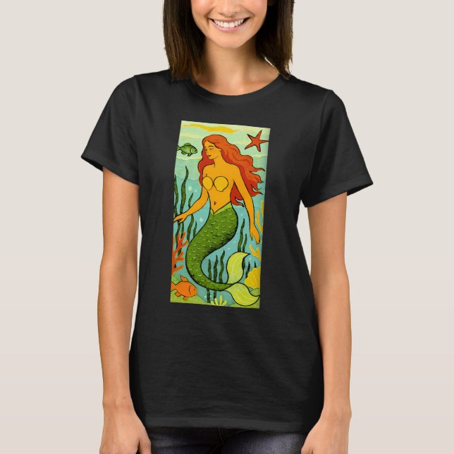 Camiseta Sereia com Peixe (Frente)