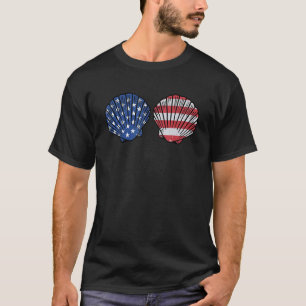 Camiseta Sereia Concha Sutiã Custo Patriótico Bandeira Amér