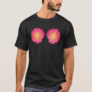 Camiseta Sereia Concha Sutiã Custoume Concha de Halloween