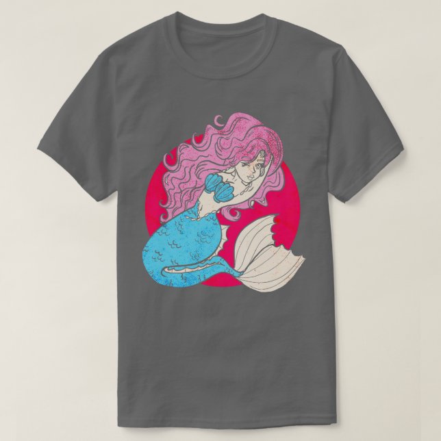 Camiseta Sereia Cor-de-rosa (Frente do Design)