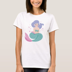 Camiseta Sereia Cuja Cabeça Roxa