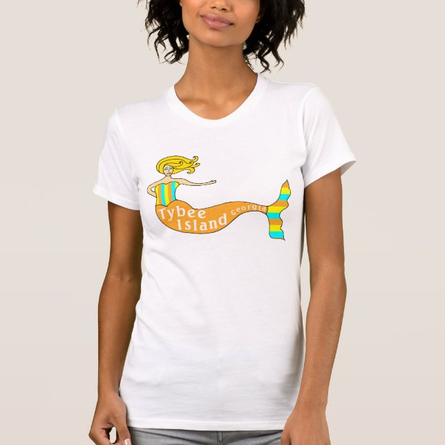 Camiseta Sereia da ilha de Tybee, Geórgia (Frente)