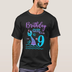 Camiseta Sereia de 9 anos veleja 9 aniversariante