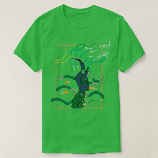 Camiseta sereia de abstrato mermaid Watercolor (Frente do Design)