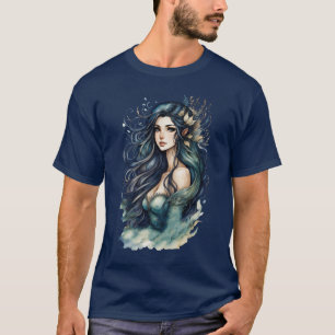 Camiseta Sereia de Aquarela