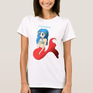 Camiseta Sereia de Cabelo Azul e Bonita Thunder_Cove